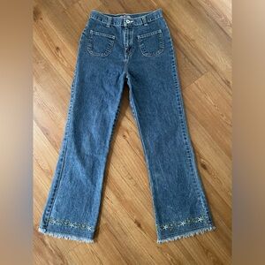 Vintage Faded Glory embroidered hem jeans